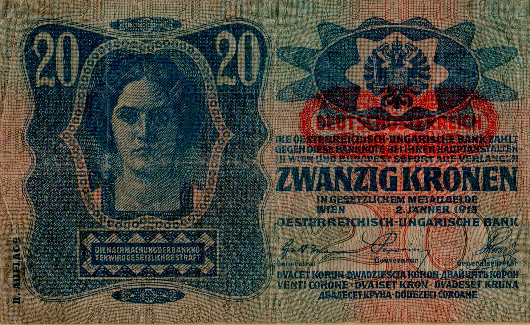 Austria 20 1919 XF P-53/a1